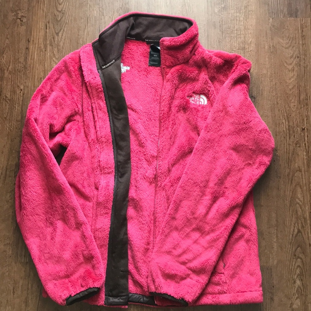 Women’s Pink & Brown Fleece North Face Jacket - Picture 3 of 5